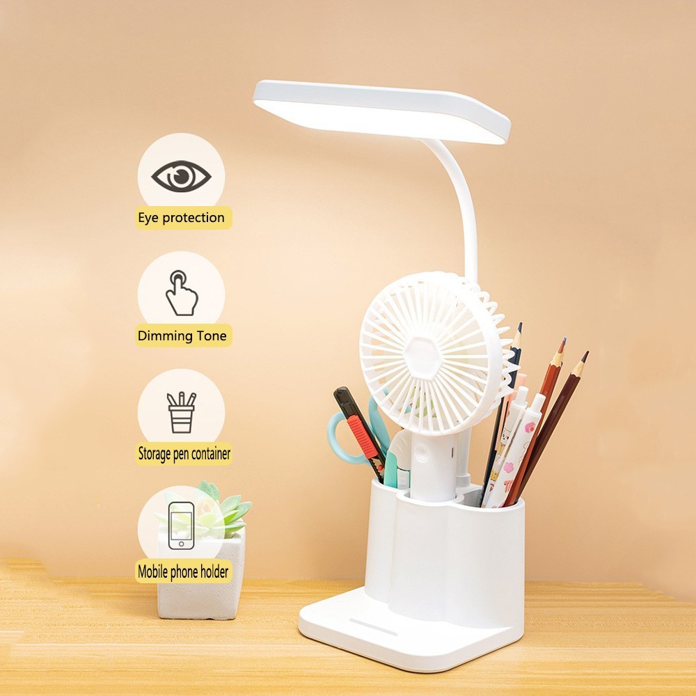 LED Desk Lamp Eye-Caring Reading Table Light Adjustable Neck Lamp w/ Clamp USB