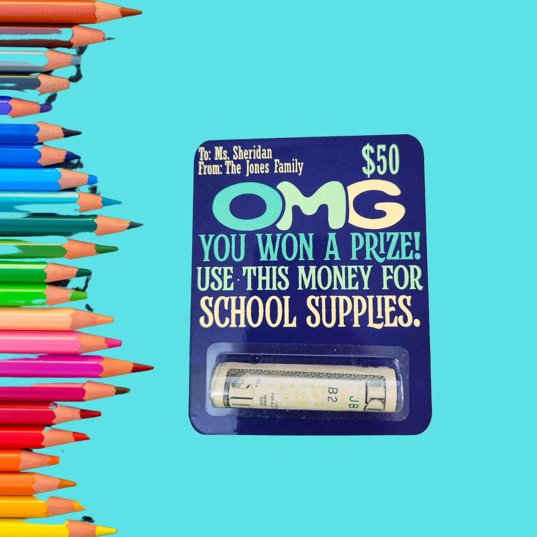 Teacher Money Holder, Back to School Money Card, Teacher Gift, Gift for Teachers