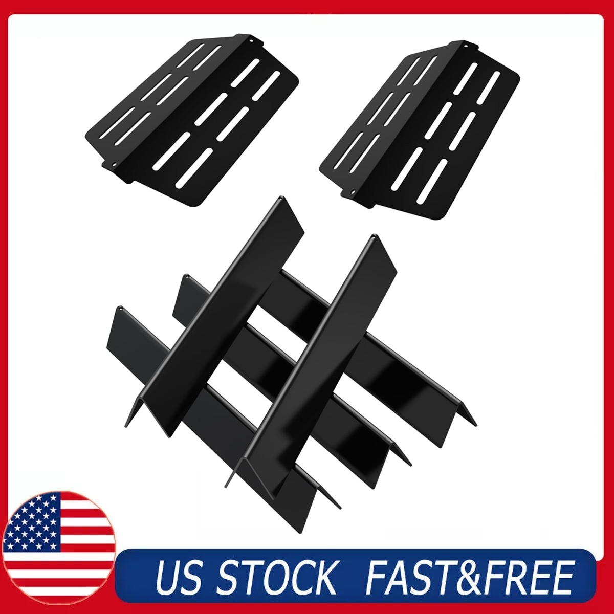 7-Pack Porcelain Steel Flavorizer Bars and Heat Deflectors for Weber 7620 7622