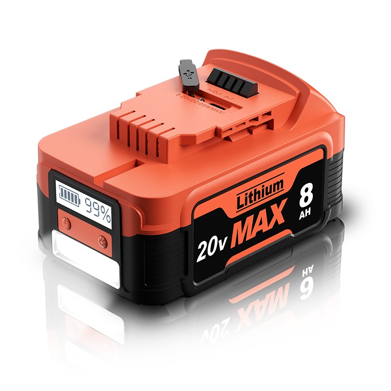 1-2PCS For DeWalt 20V 20Volt Max XR 8.0AH Lithium Battery DCB205 DCB206/Charger