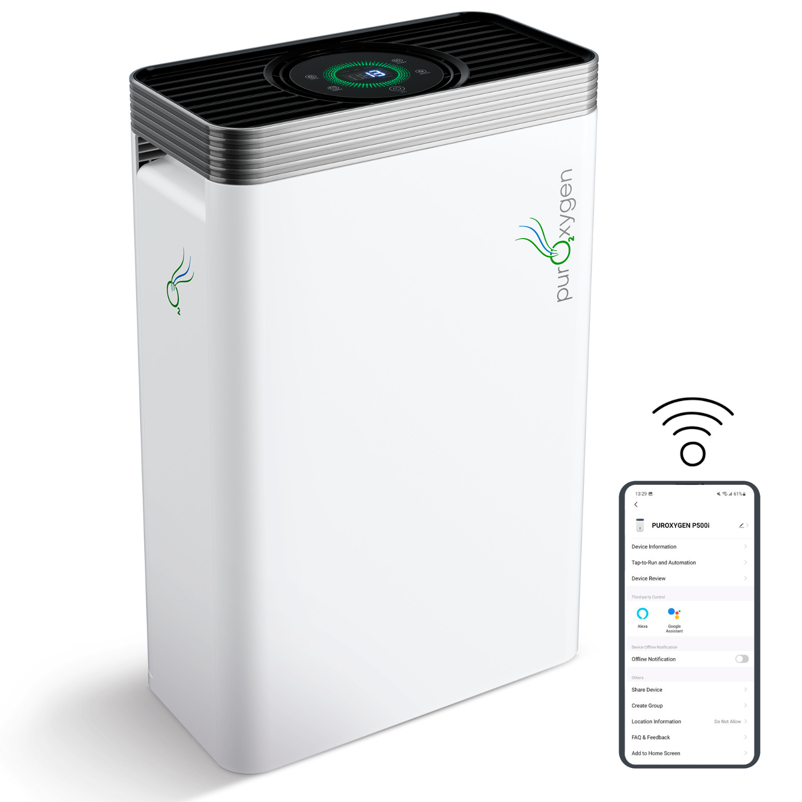 PURO²XYGEN Air Purifier, Multi-Stage Portable Air Purifier with True Hepa Filter