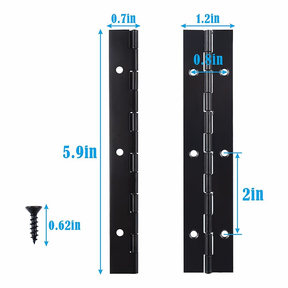 4PCS 6 Inch Black Piano Hinges for Cabinet Hinges Heavy Duty 6 Inch Continuou…