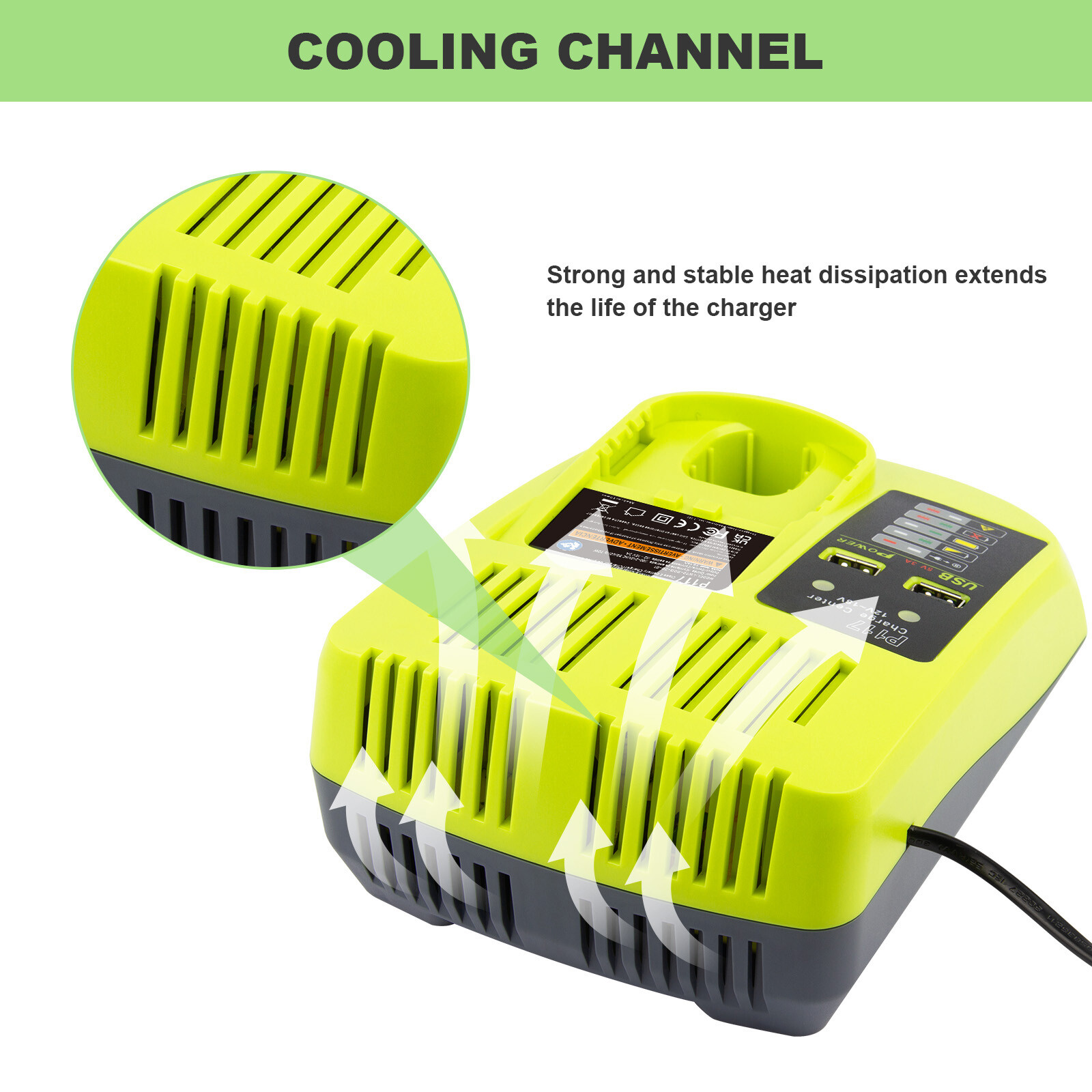 P117 For RYOBI P108 18V High Capacity P107 P103 18V Ni-Mh Li-ion Battery Charger