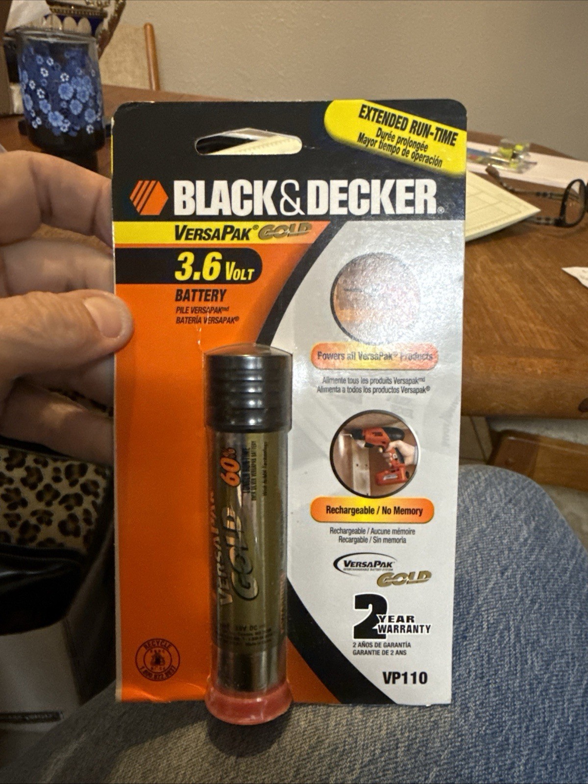 Black & Decker VERSAPAK Gold 3.6V Rechargeable Battery VP110 Longer Runtime New