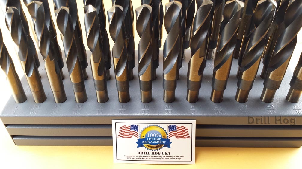 Drill Hog® Silver & Deming Drill Bit Set M7 Index 33 Pc 1/2~1″ Lifetime Warranty