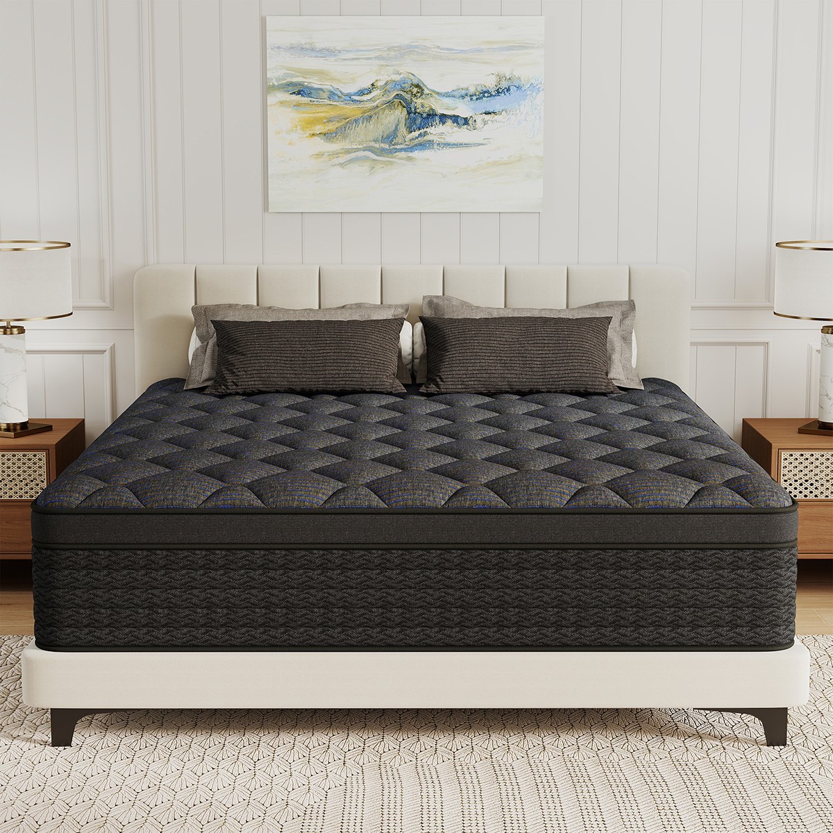 12″14″ Gel Memory Foam Mattress Pocket Spring Twin Full Queen King Size In A Box