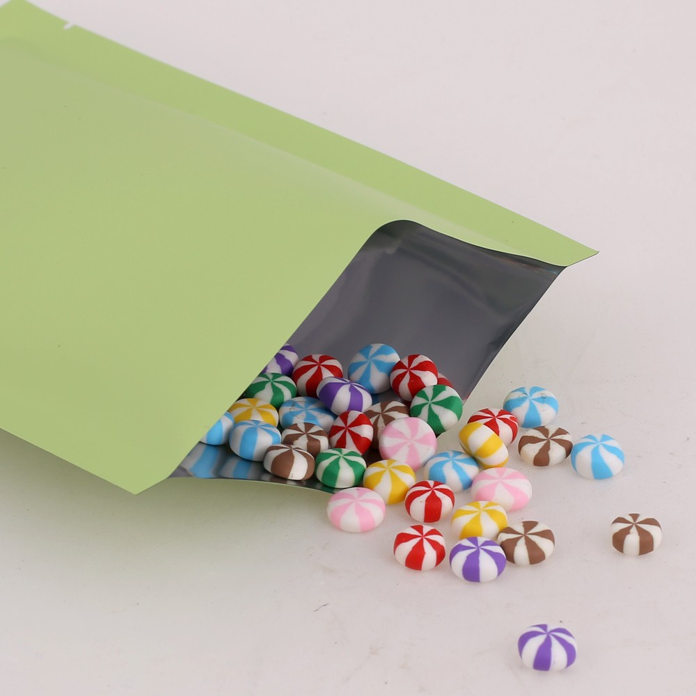 Many Different Sizes/Colors for 100 Flat Metallic Open Top Bags w/ Tear Notches