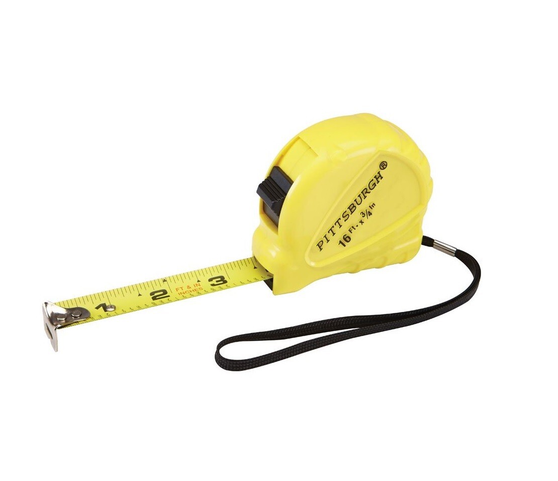 Pittsburgh 16 ft. x 3/4 in. QuikFind Tape Measure, ABS Plastic case