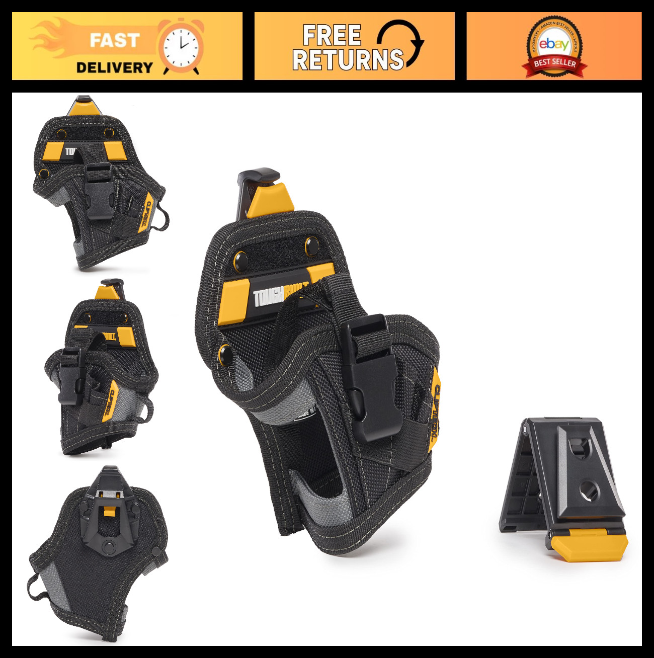 Compact Heavy-Duty Drill Holster with Adjustable Strap & Bit Pockets, Rugged 168