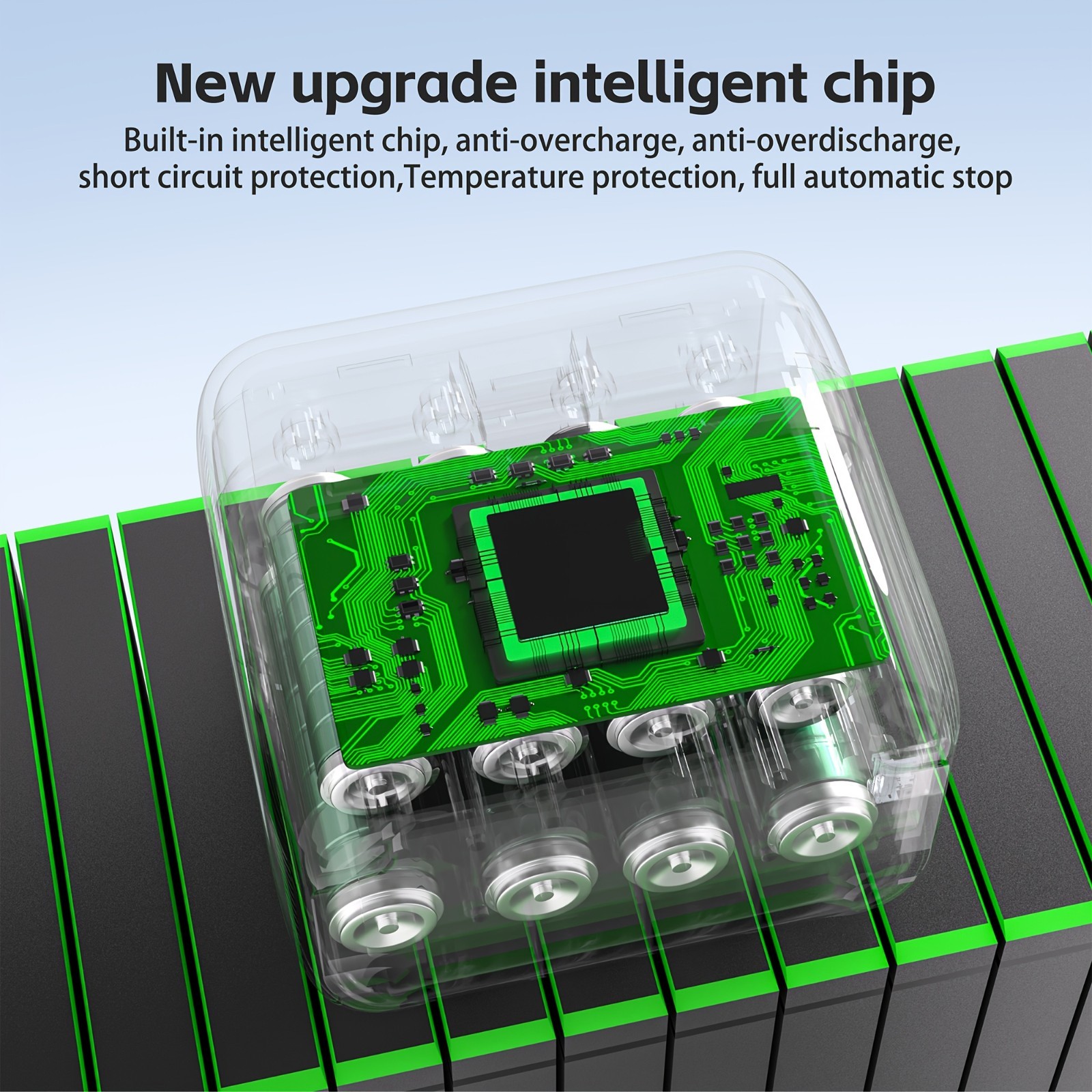 8 Slot 1.5V Rechargeable AA & AAA Lithium Battery Fast Charger Storage Box