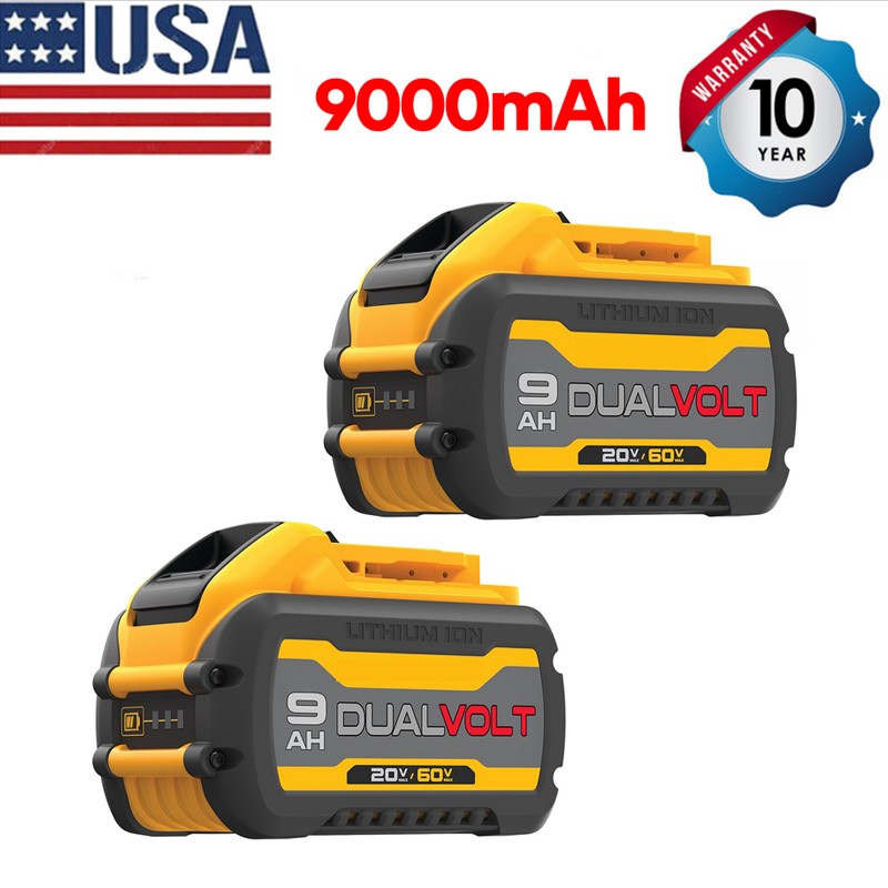 2 Pack 9.0Ah for DEWALT 20V/60V FLEX VOLT Lithium-Ion Battery DCB609 DCB612 NEW