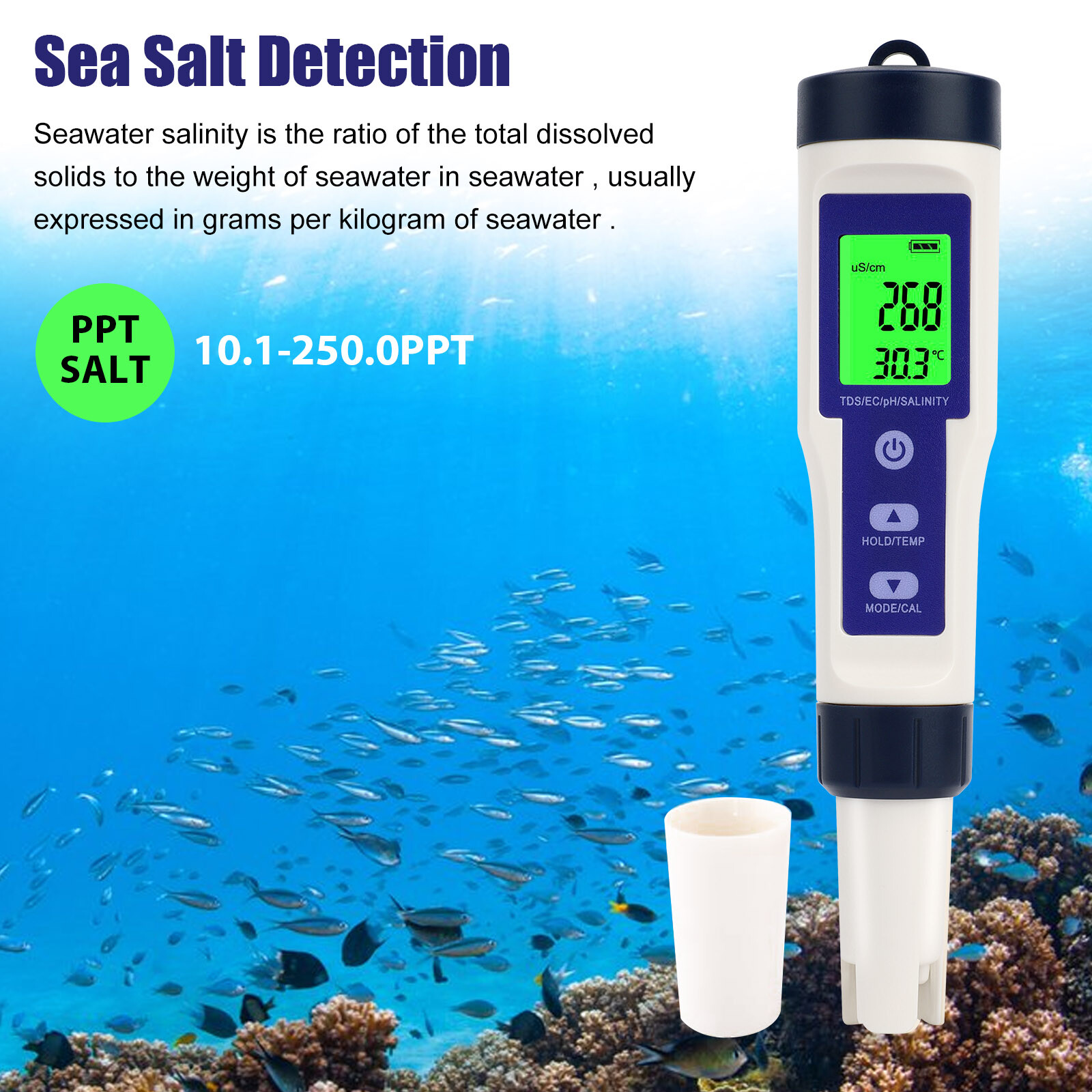 5 In 1 Digital Water Quality Meter Tester Tool PH/TDS/EC/Salinity/Temperature
