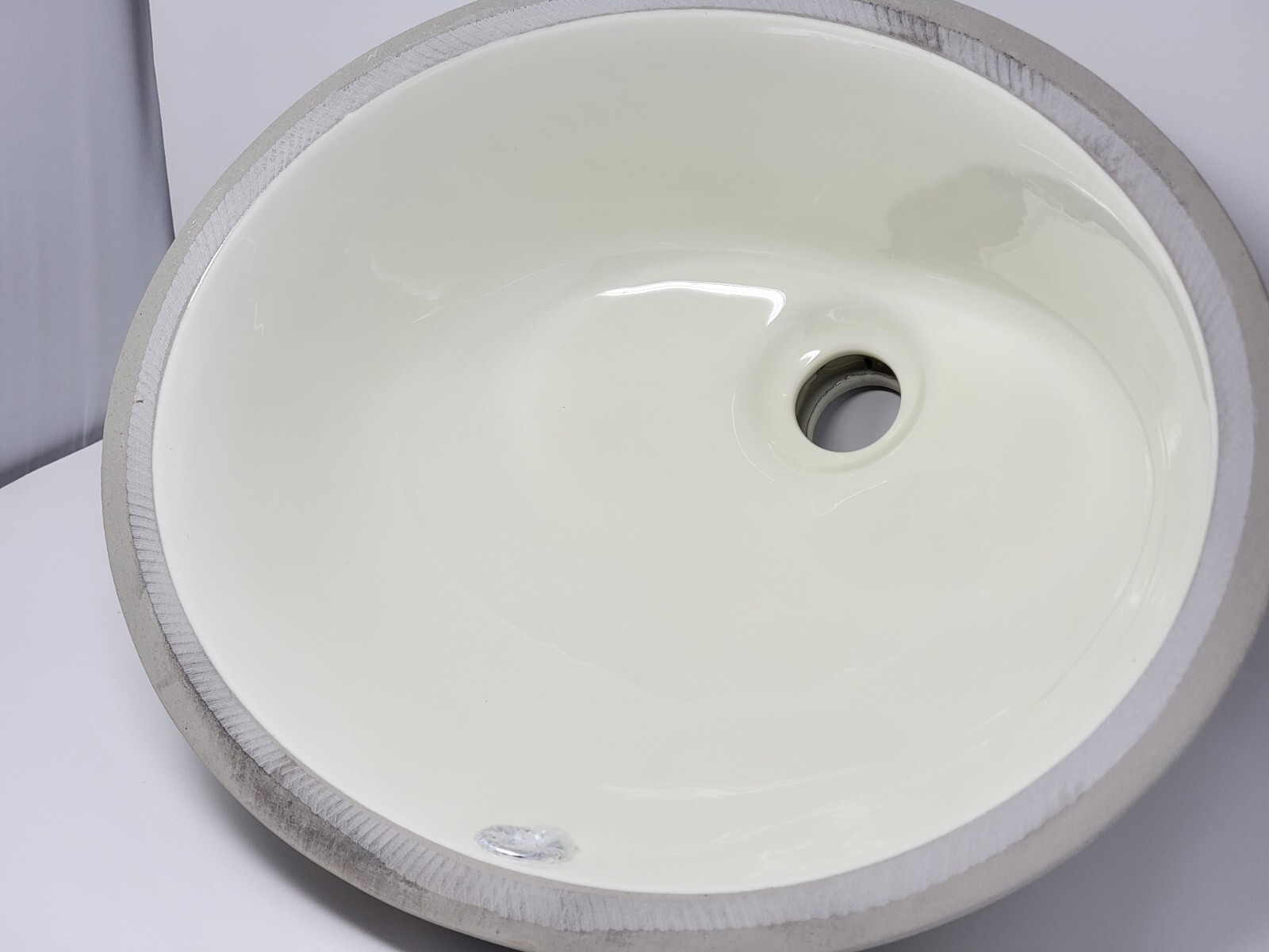 17″ x 14″ Ceramic Undermount Bathroom Vanity Sink – Vintage Bisque Color