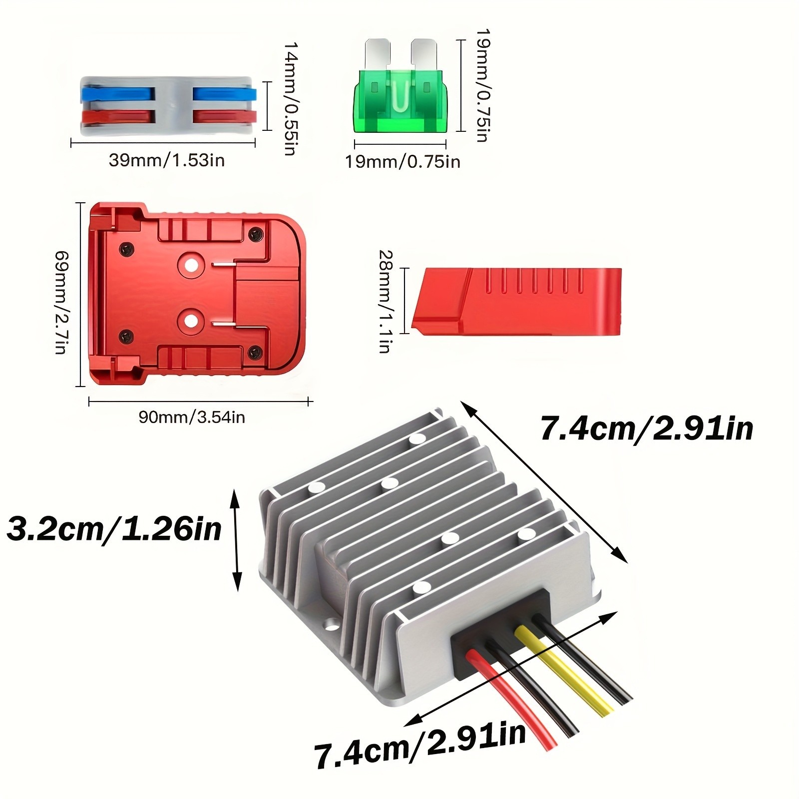 18V to 12V Step Down Converter for Milwaukee M18 Battery 15A 180W Power Wheels