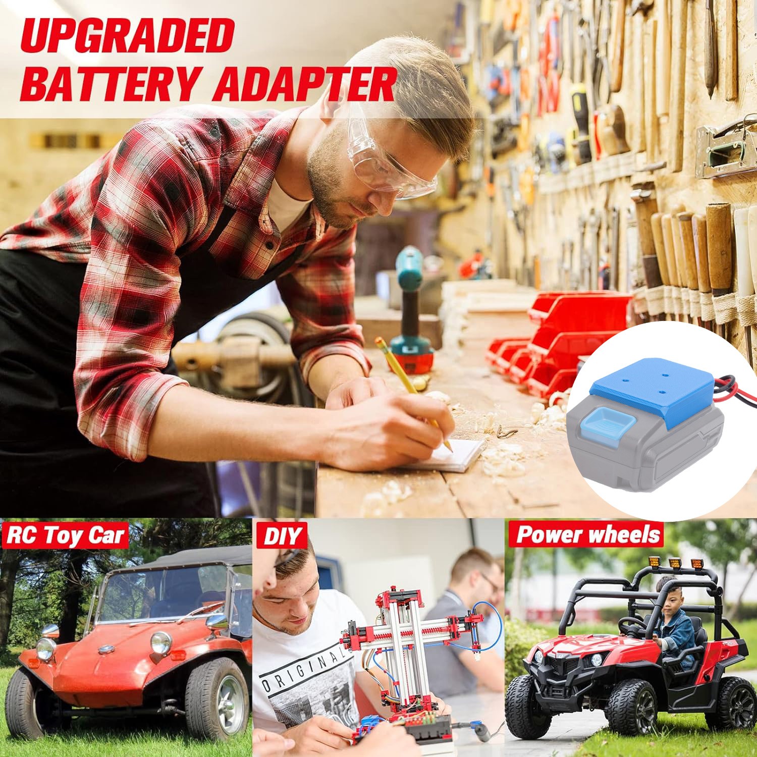 For HART 20V Battery Converter Connector DIY Power Wheels Adapter Truck Toys NEW