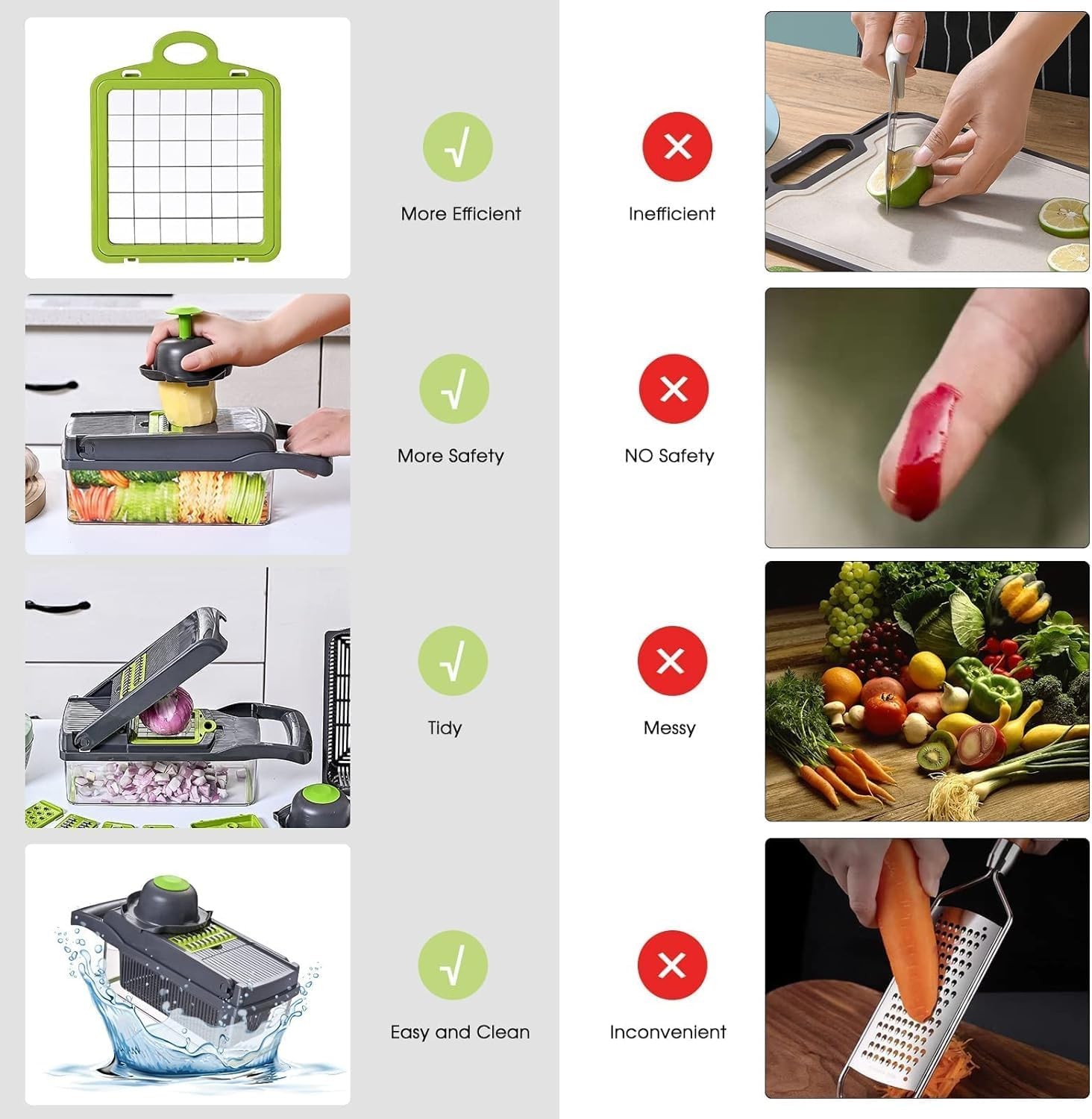 Vegetable Chopper: 16 in 1 Food Chopper – Onion Vegetable Slicer Cutter Dicer…