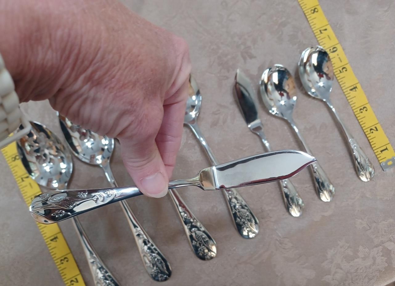 Asian Bird Reed & Barton 8 Serving Utensils 18/10 Stainless Flatware Vietnam