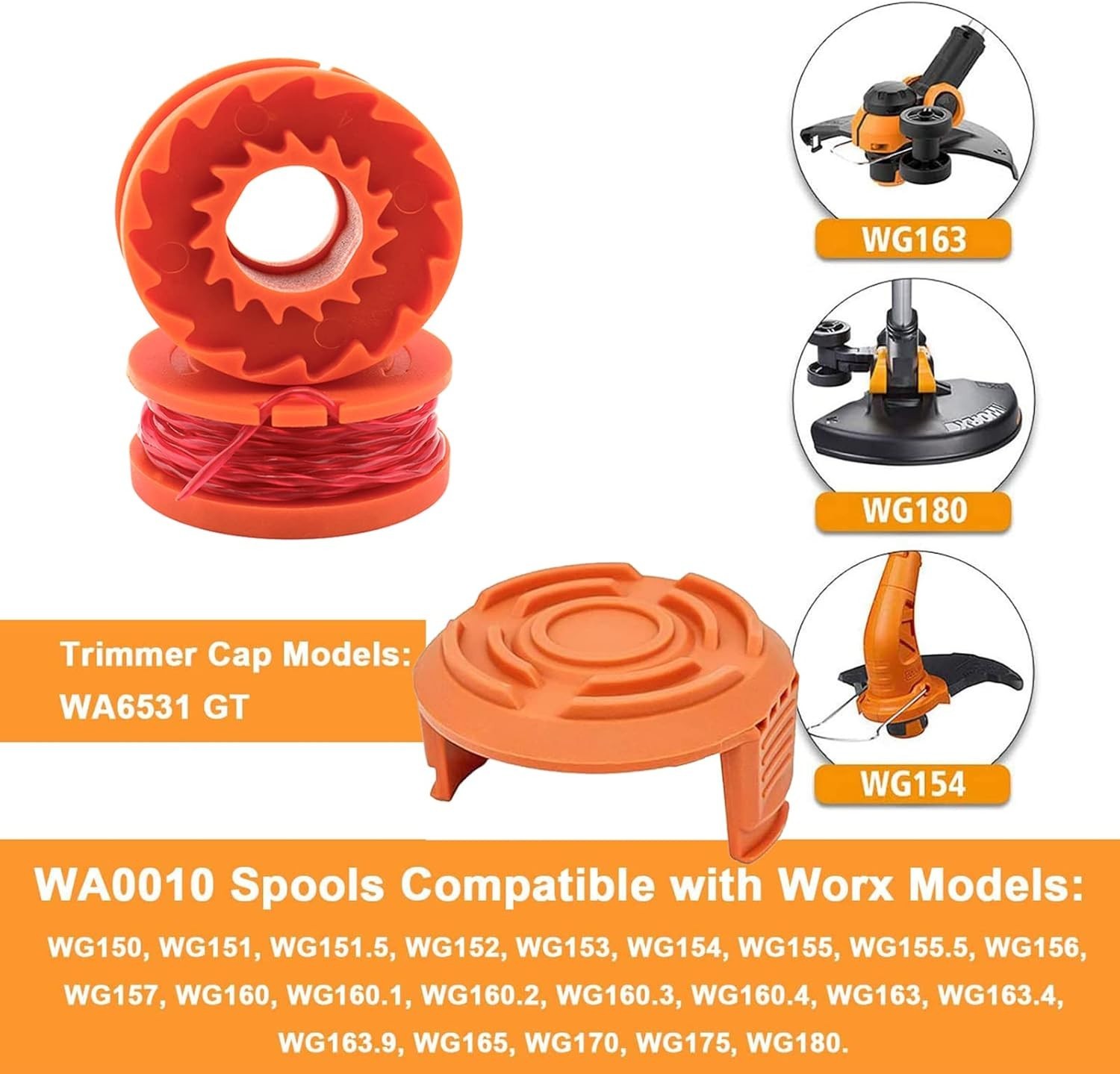 WORX WA0010 Replacement Spool Line For Grass Trimmer 10ft 12-pack **USA OWNED**