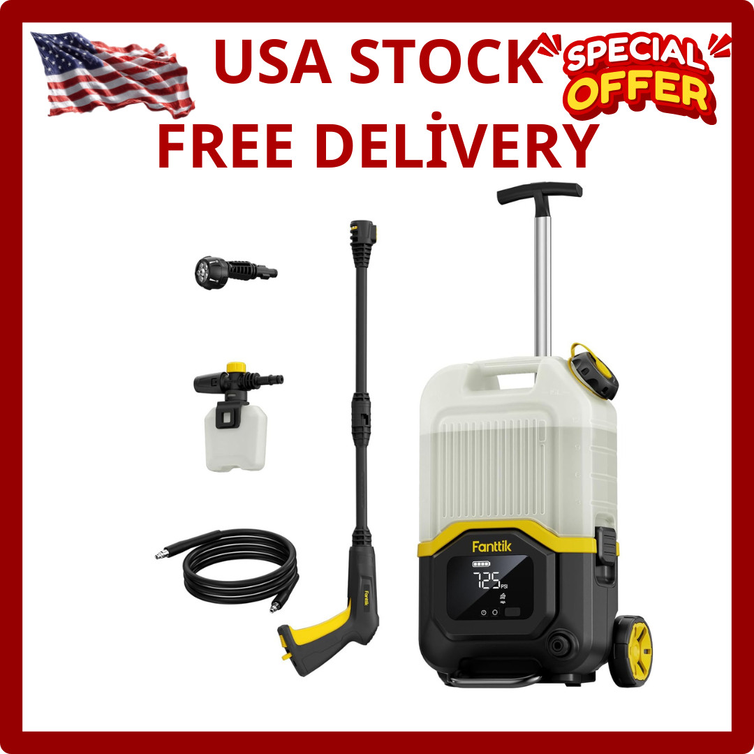 NB8 Ultra Cordless Pressure Washer 725PSI, 5-in-1 Nozzle, 20FT Hose