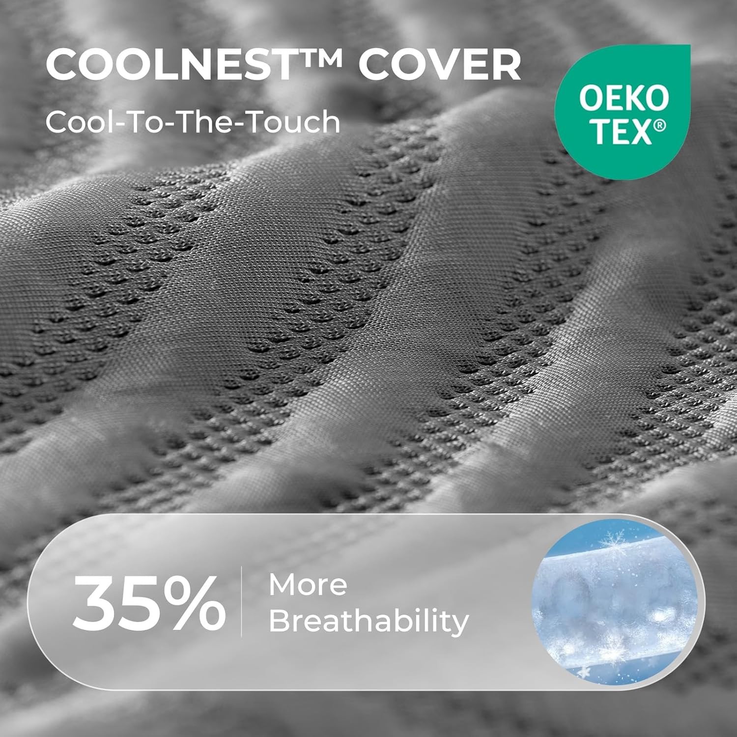 Sweetnight CoolNest 12 Inch King Mattress,5-Zone Ergo, CertiPUR-US Certified