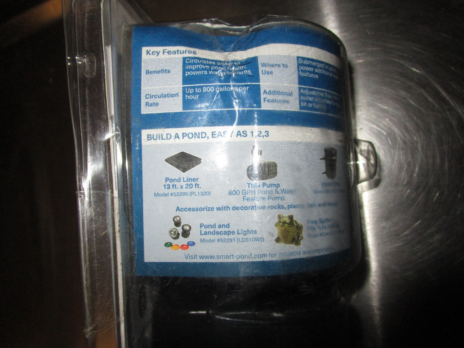 smartpond Fountain & Water Feature Pump 800 GPH, 71142