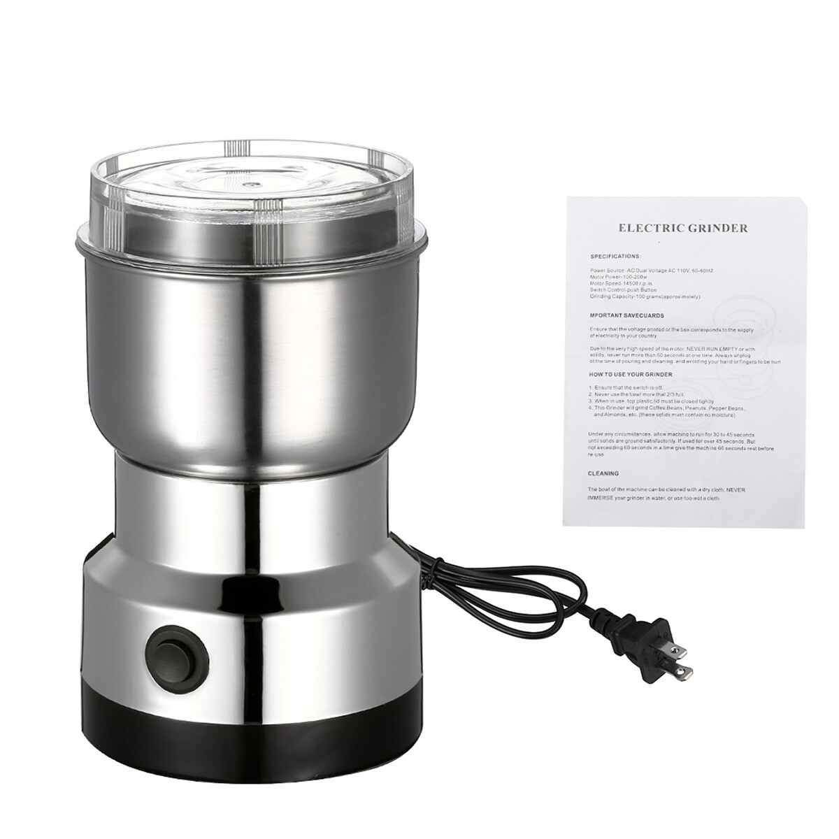Electric Coffee Bean Grinder Nut Herb Grind Spice Crusher Mill Blender NEW