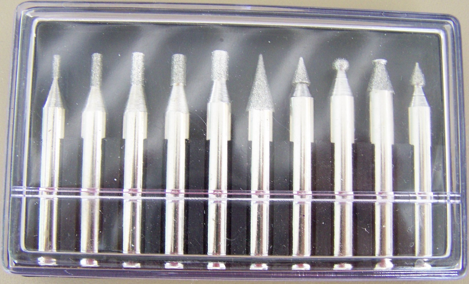 10 Piece Diamond Burr Bur Set Grind Shape Smooth Metal Small Projects Carve New