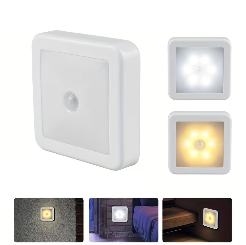 Motion Sensor LED Night Light Battery Powered Indoor Closet Cabinet Wall Cabinet