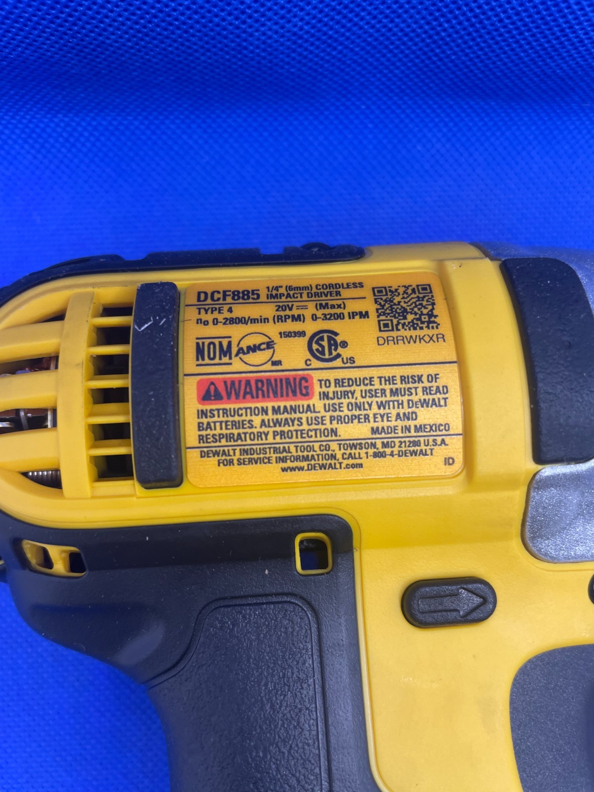 NEW DCF885B Dewalt 20V Max 1/4-in Compact Impact Driver DCF885B (Tool Only)