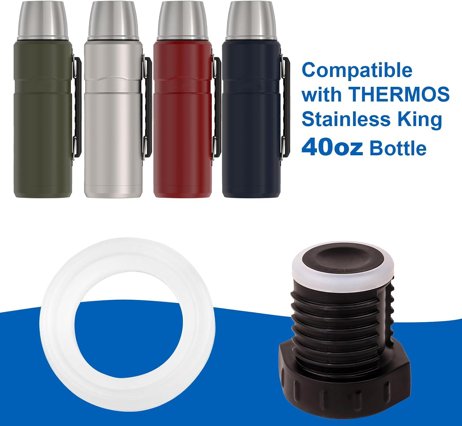 Replacement Silicone Gaskets Compatible with THERMOS Stainless King Vacuum-Insul