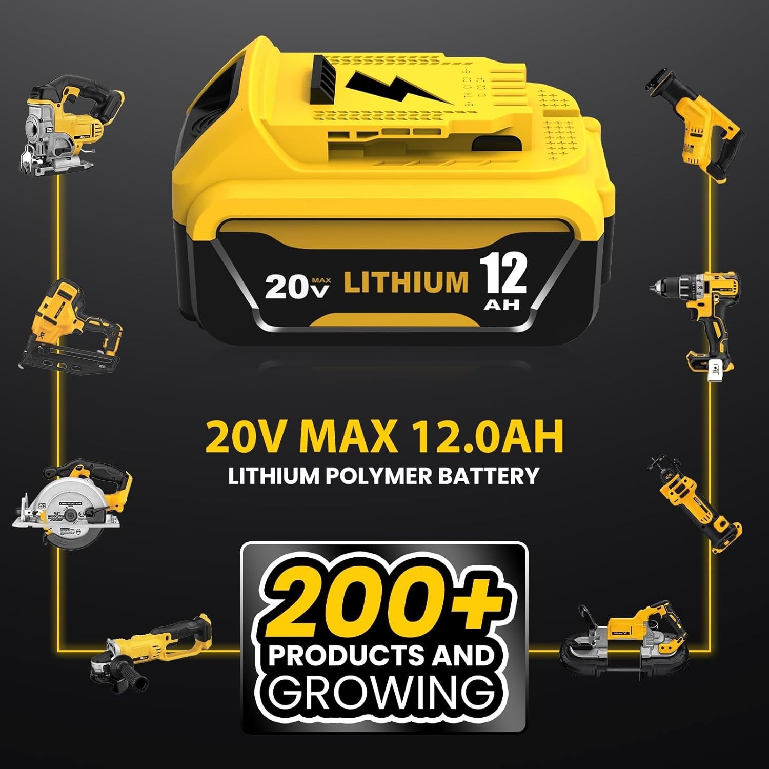 2Pack 12.0AH For DeWalt 20V 20 Volt Max XR Lithium Ion Battery DCB206-2 DCB205-2