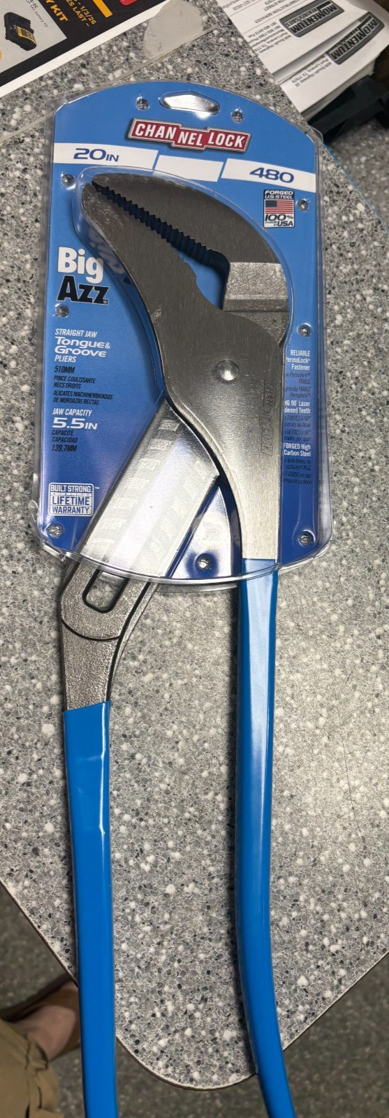 Channellock 480 20 in. Tongue & Groove Plier Straight Jaw