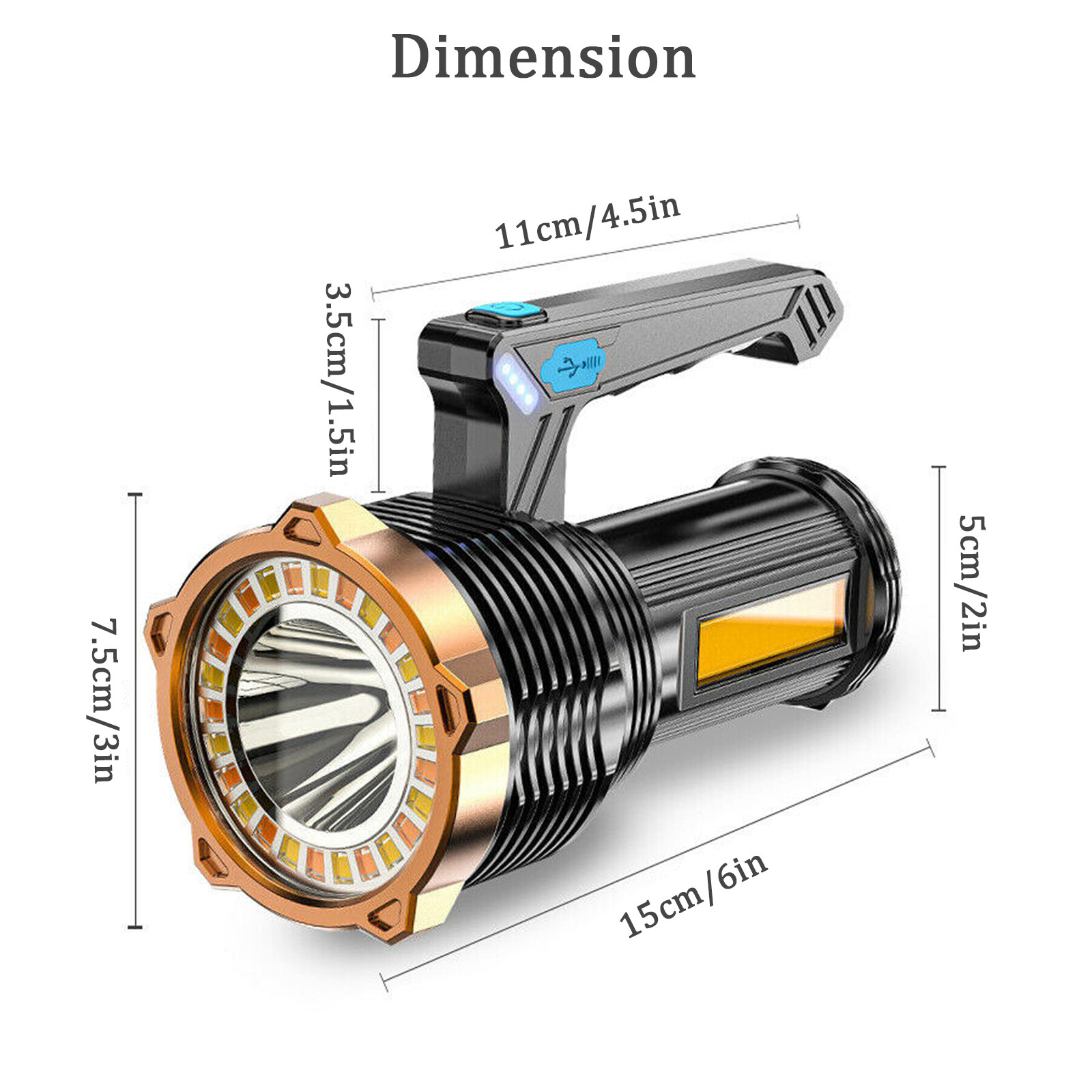 Most Powerful 99000000LM LED Flashlight Super Bright Torch USB Rechargeable Lamp