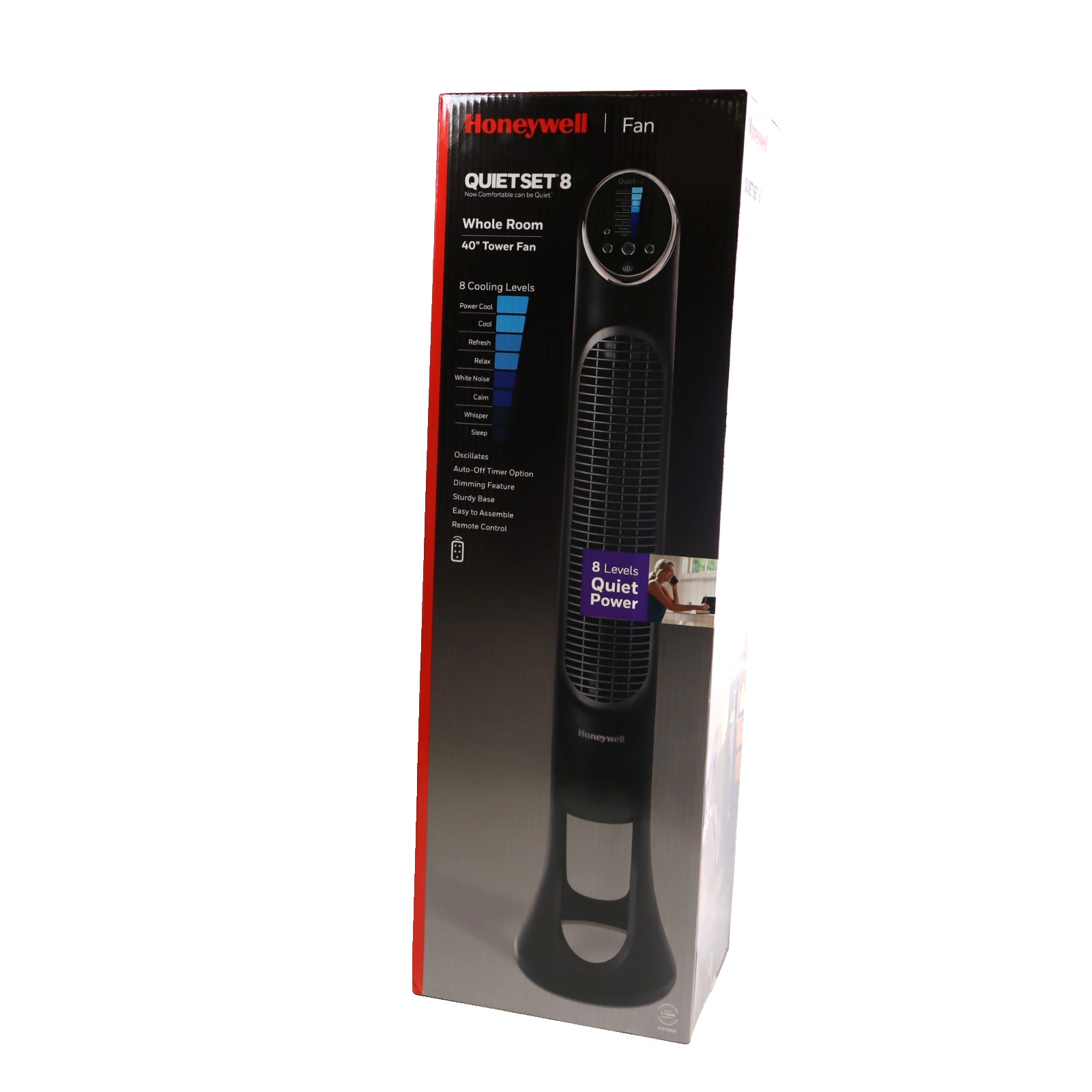 Honeywell 40″ Oscillating Tower Fan, 30ft Air Circulation Power, 8 Speed HYF290B