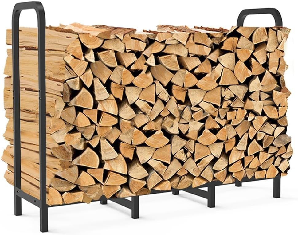 Compact Heavy-Duty Firewood Holder with Elevated Design – Perfect for Indoors