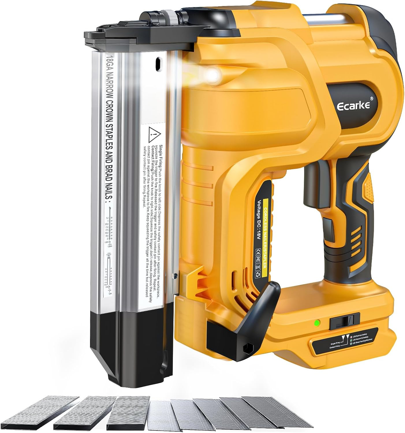 Cordless 2 Inch Brad Nailer Compatible with Dewalt 20V Battery(Tool Only),2 in 1