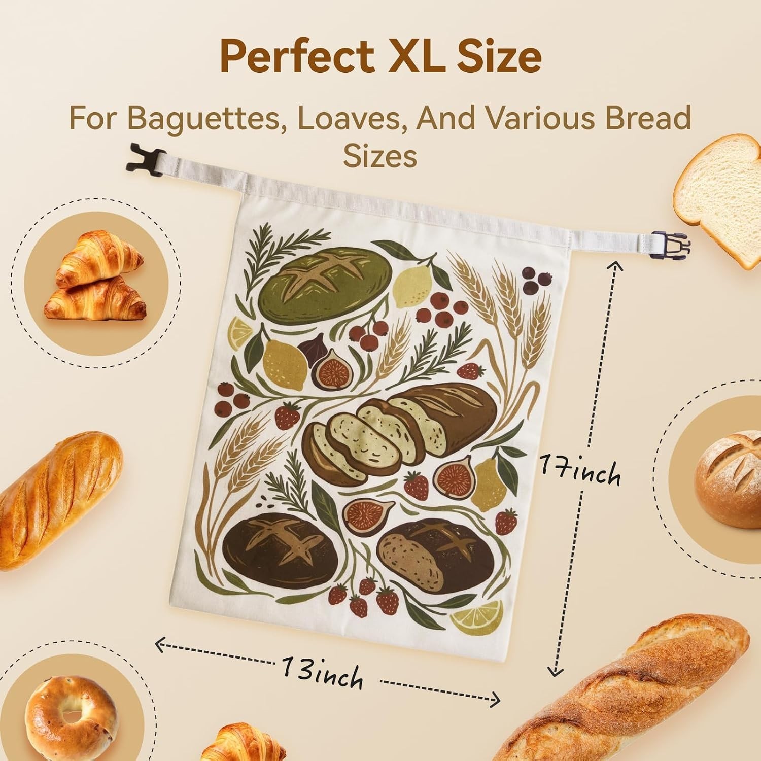 Bread Bags for Homemade Bread – 2 Packs XL Beeswax Bread Bags, 2026 Reusable …