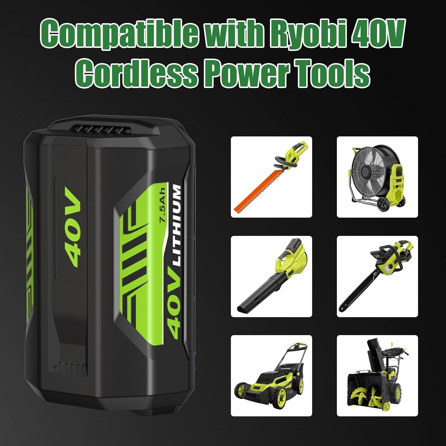 For Ryobi 40-Volt 7.5Ah High Capacity Lithium-Ion Battery OP40753 /Rapid Charger