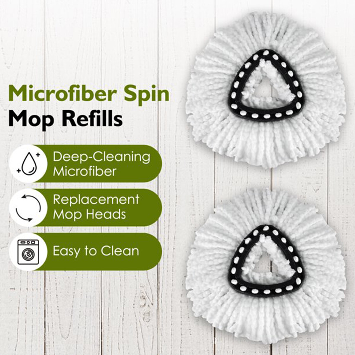 Replacement Microfiber Mop Head Easy Clean Wring Refill For O-Cedar Spin Mop