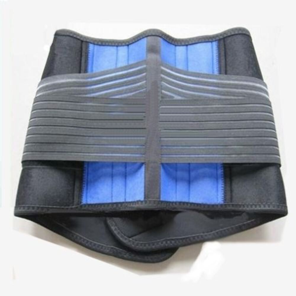 Deluxe double pull neoprene lumbar support belt lower back support brace exercis