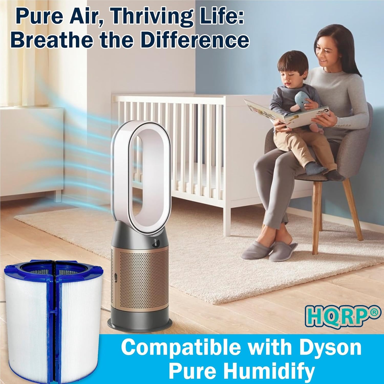 HQRP TP06 2 in 1 HEPA Filter for Dyson Pure Humidify+Cool, Hot+Cool, Cool Series