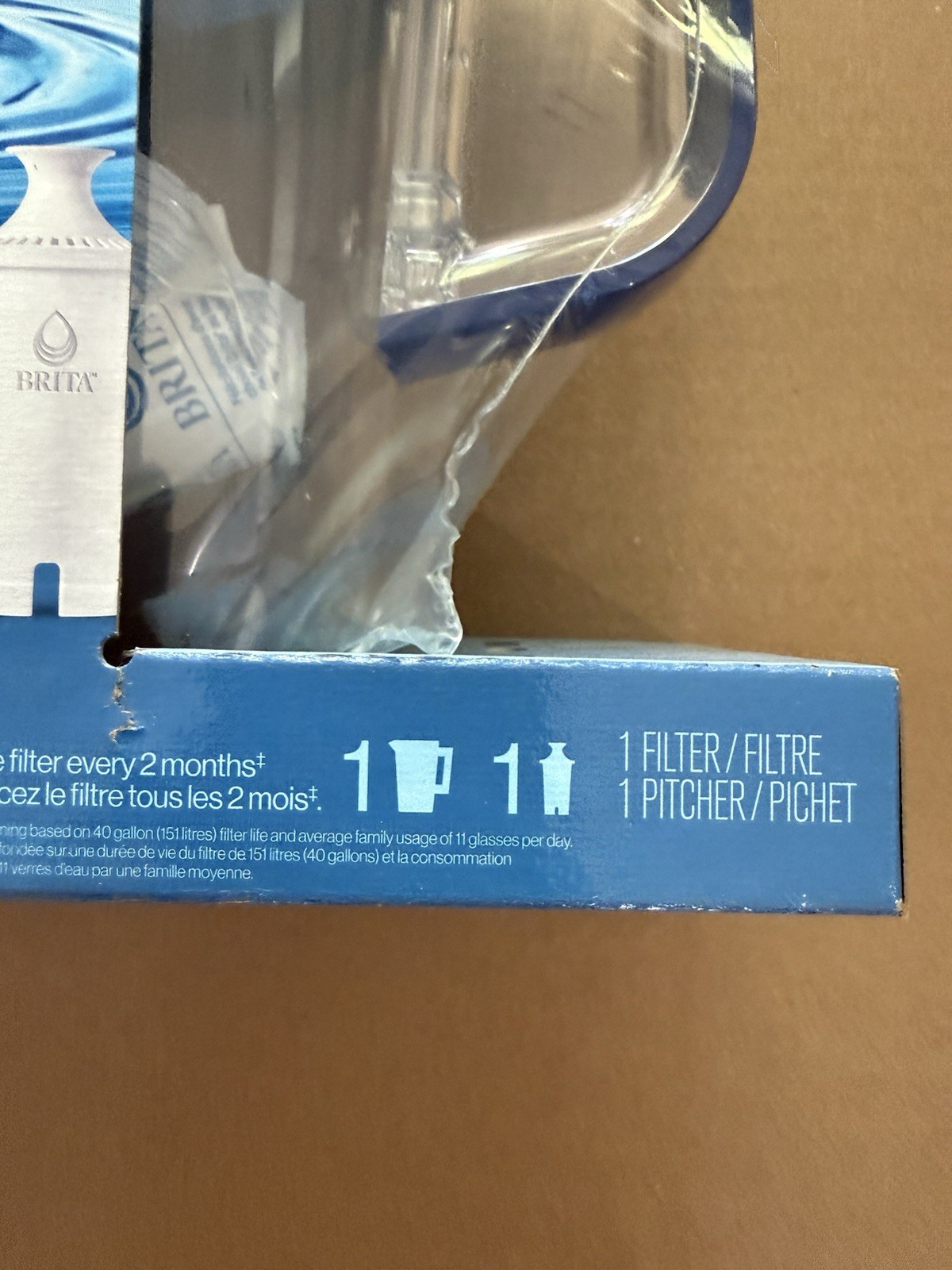 Brita Water Filter Pitcher 6 Cup with 1 Standard Filter, BPA Free – Blue
