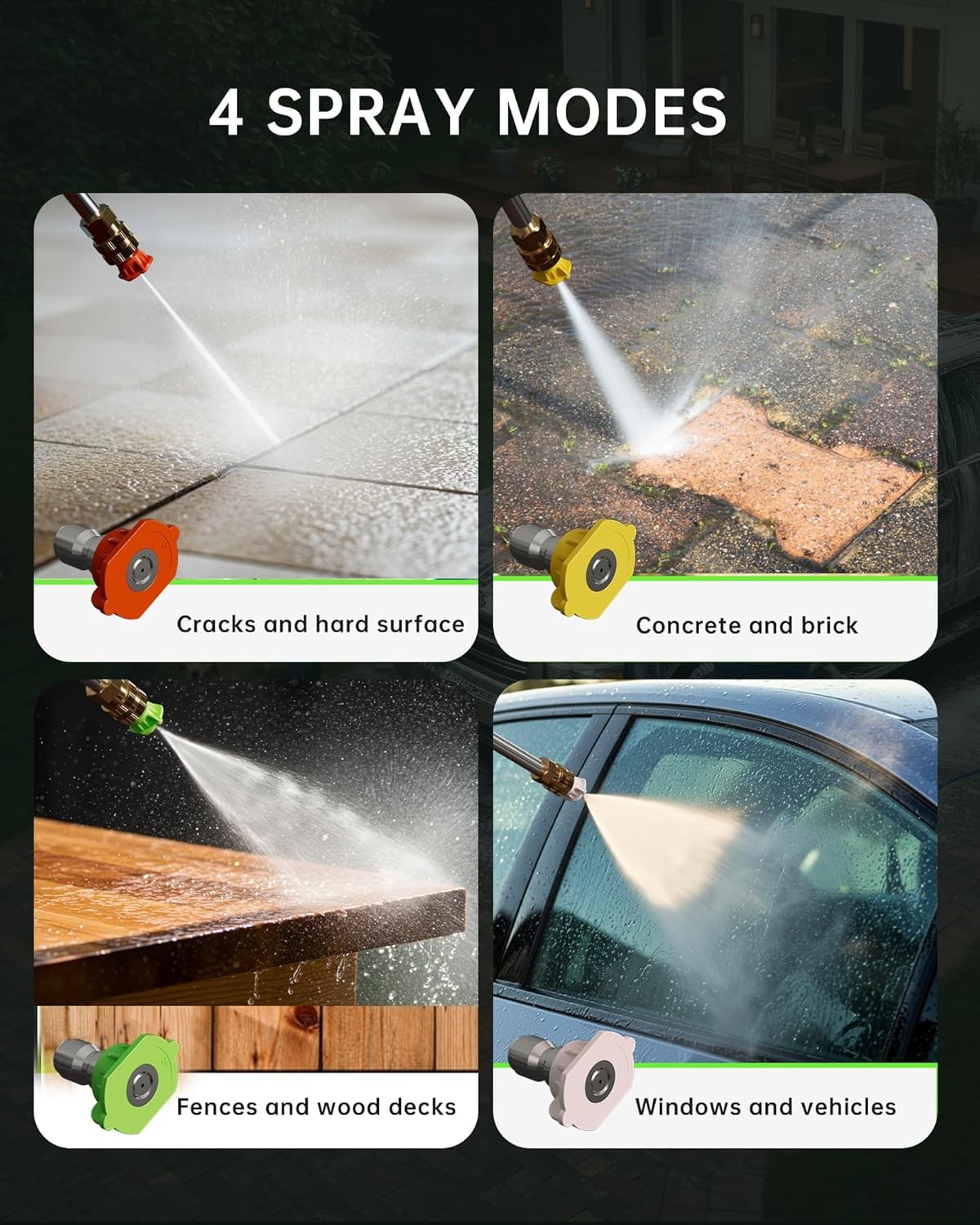 Electric Pressure Washer 4 Quick Nozzles High Pressure Cleaning Machine Portable