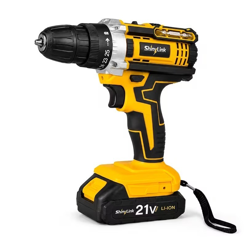21V Cordless Drill Set 136pcs Electric Drill Driver Tool Kit 2 Batteries w/ Box