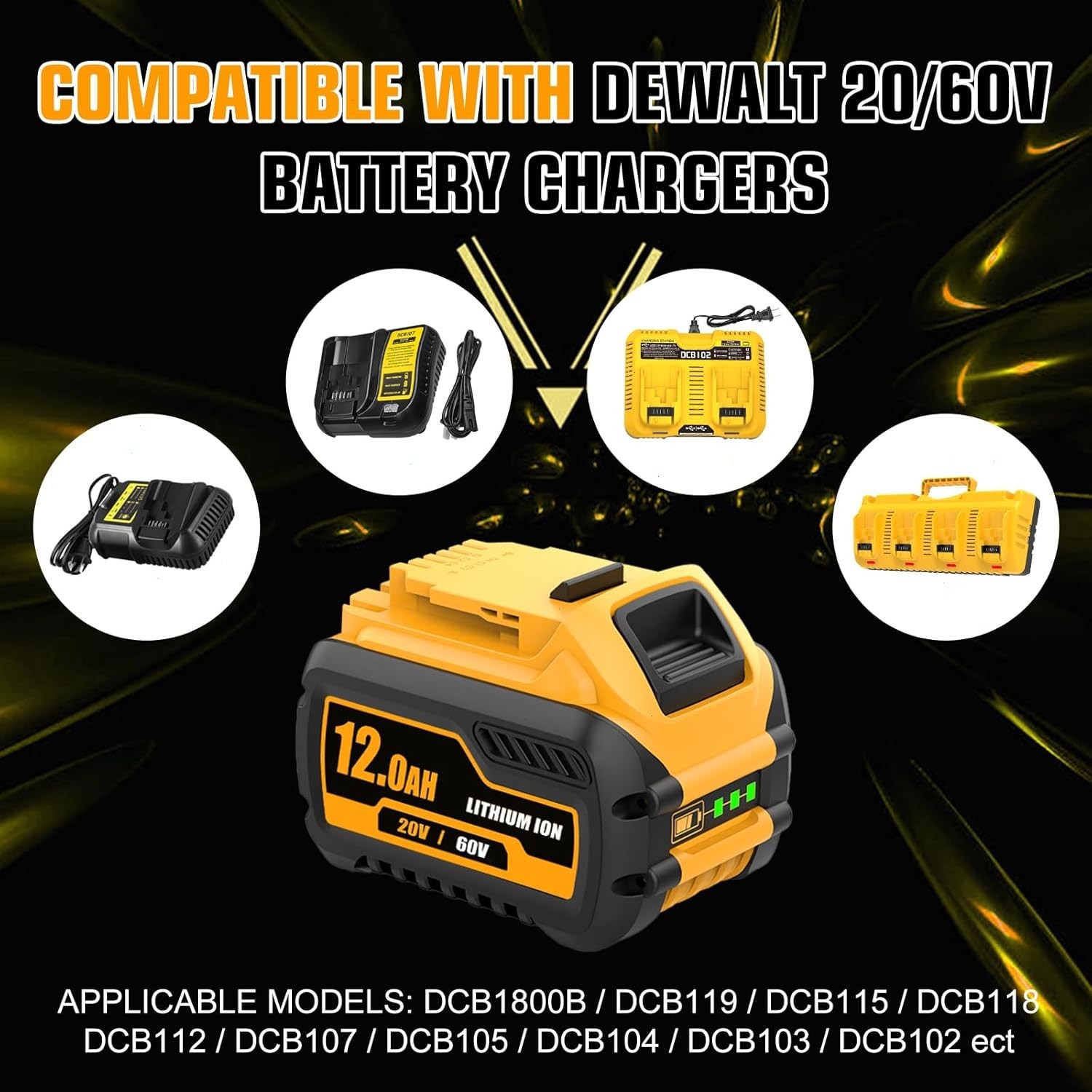 4-Pack 9Ah for DEWALT 20V/60V FLEX VOLT Lithium-Ion Battery DCB609 DCB612 NEW