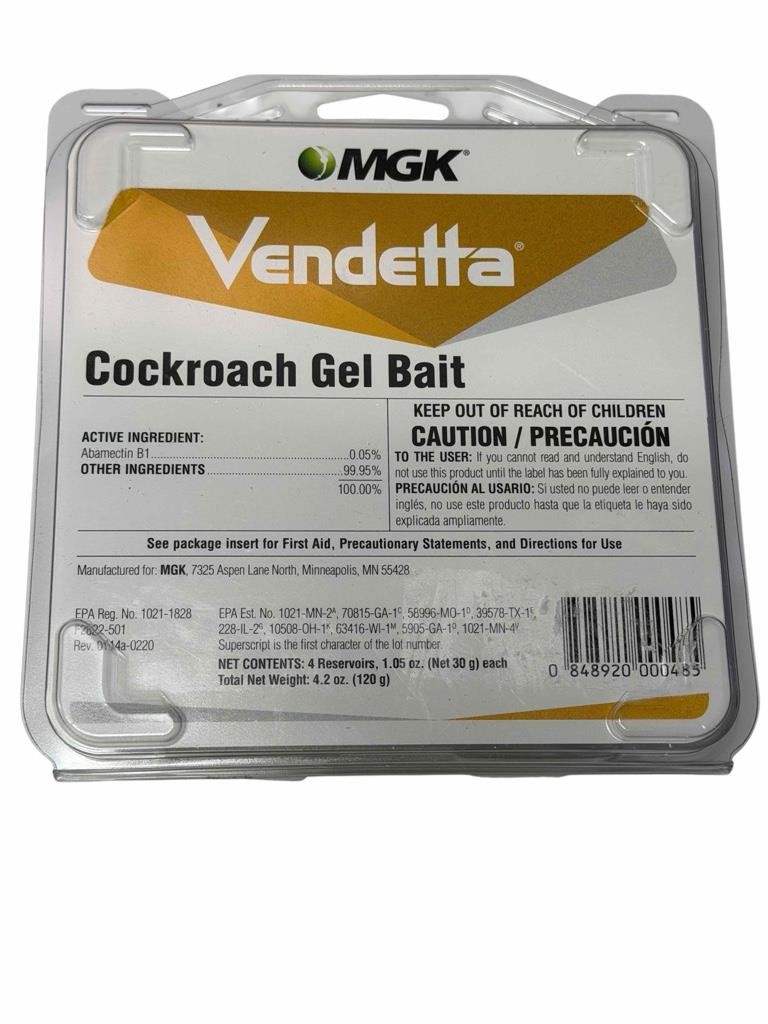 NEW MGK Vendetta Cockroach Gel Bait 4 Reservoirs Tubes 30g