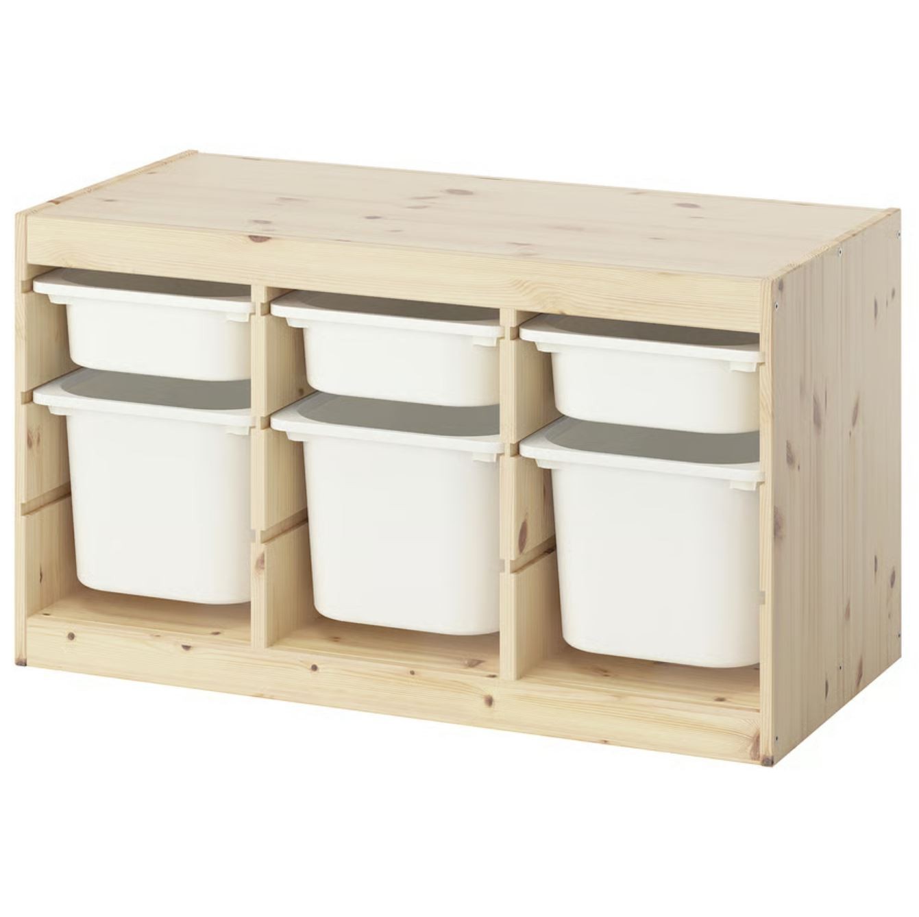 IKEA TROFAST Storage White-Stained Pine/White with Boxes Kids Organizer