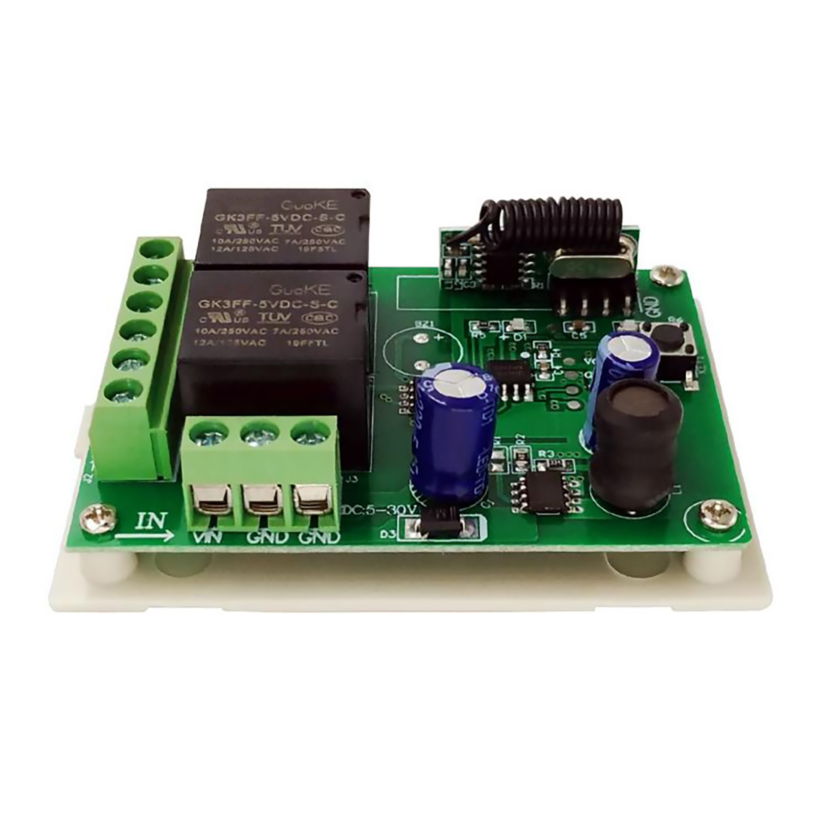 Wireless Remote Control DC 6V 12V 24V 2CH RF Relay Transmitter 433MHz Universal