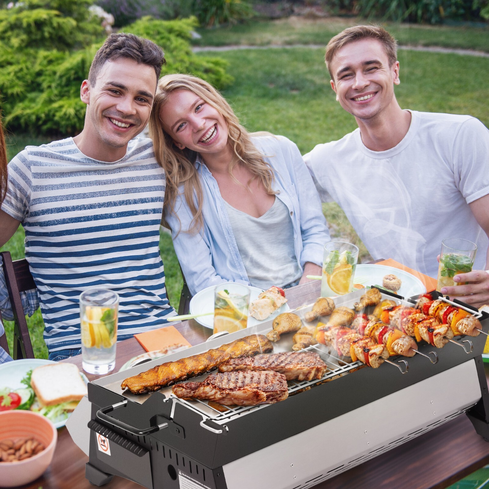Royal Gourmet 24-Inch Tabletop Propane Griddle w/ Warming Rack & Two Handles