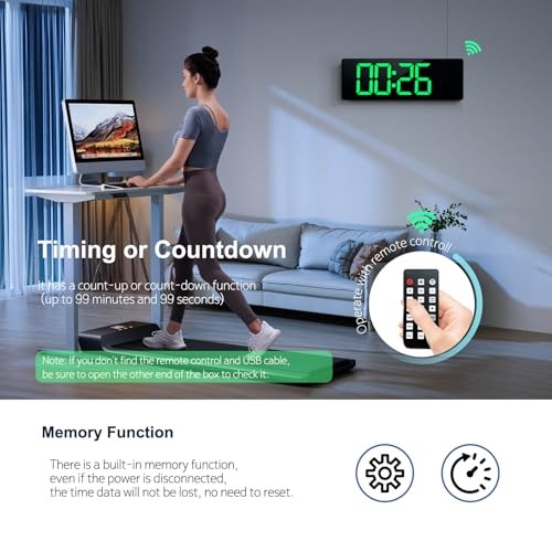 Digital Wall Clock Large Display 16″, Digital Clock with 11 RGB Multicolor